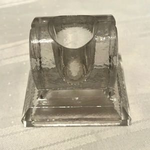 Antique 1889 Glass Candle Holder
